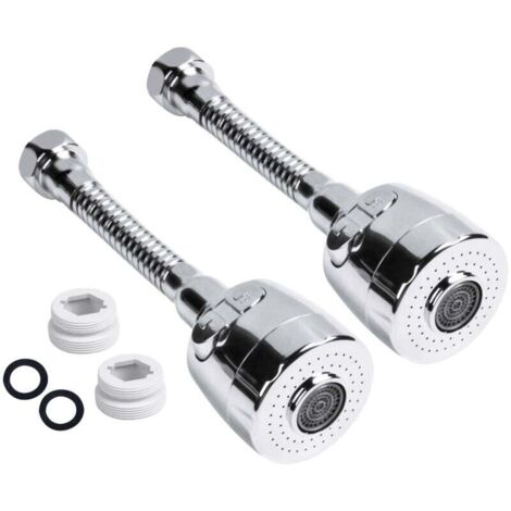YMYNY Lot de 2 rallonges de tête de robinet de cuisine à économie d'eau, adaptateur de robinet rotatif à 360 °, 2 sorties d'eau (1/4)
