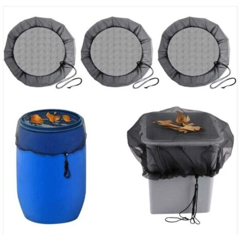 YMYNY 3 Pcs Filet pour Citerne de Pluie: Filet de Protection avec Cordon Serrage Réservoir D'eau Couvercle Ajustable, Filet Protection Protège Contre Feuilles et Larves Moustiques - Diamètre 80 cm (1/4)