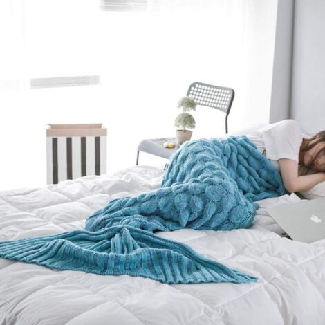YMYNY Checkered Tail Blanket, Checkered Blanket, Personalized Gift Ideas, 190 x 90 cm (Blue) (1/4)