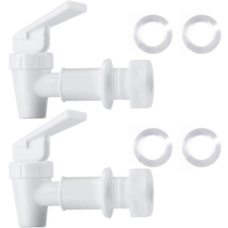 YMYNY Robinet d'eau en plastique sans BPA, robinet d'eau de rechange pour comptoir, seau à eau domestique, système de filtration de refroidisseur d'eau, carafe d'eau (2 blancs) (1/3)