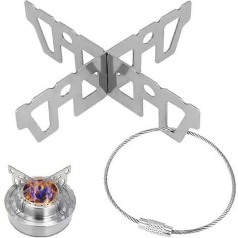 YMYNY Stainless Steel Cross Pot Holder Stove Kettle Pot Accessories for Camping Stove Hiking Stove Gas Stove Alcohol Stove Outdoor Cooking Picnic (1/4)