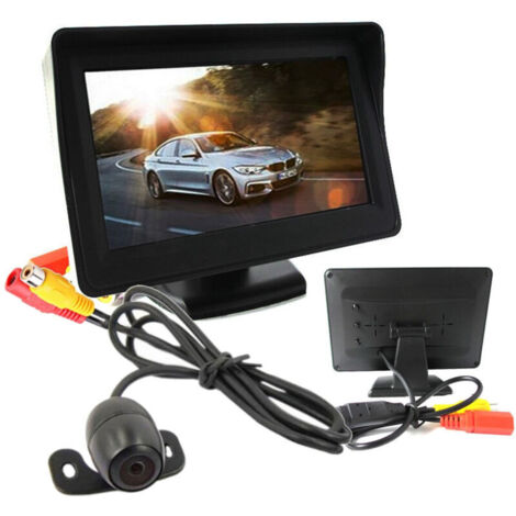 YMYNY Kit de caméra de recul filaire avec écran LCD TFT 4,3 pouces pour voitures et camping-cars -