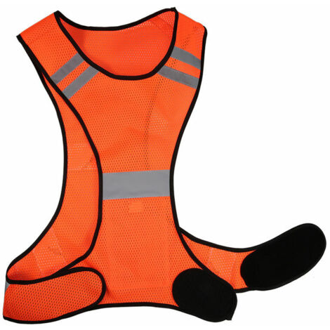 YMYNY Gilet Réfléchissant Léger en Maille Respirante Haute Visibilité - Équipement de Sécurité pour la Course à Pied, la Marche, le Cyclisme et le Jogging - Taille XL, Couleur Orange