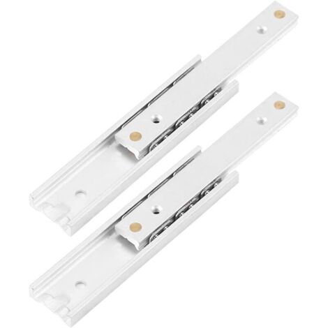 YMYNY 2pcs Aluminum Alloy Heavy Duty Rails Ball Bearing Drawer Slides Telescopic Rail Durable Smooth Slide for Drawer Cabinet(100mm) (1/4)
