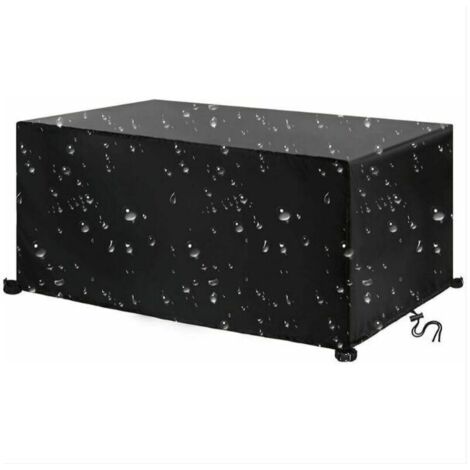 YMYNY Leju Art Housse de Salon Jardin, 420 Tissu Oxford Protection Jardin ImperméAble RéSistance Au Vent Anti-UV Bache Table Rectangulaire 220x110x75cmprotection Noir, 220x110x75cm (1/4)