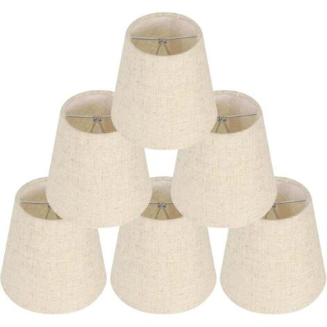 YMYNY 6 Pièces Abat-Jour pour Lampes de Table Lampe, abat jour clip, abat jour ,Remplacement Abat Jour en Lin Petits Abat Jour avec Clip pour Table de Chevet, Applique Murale en Cristal, Lustre de Bou (1/4)
