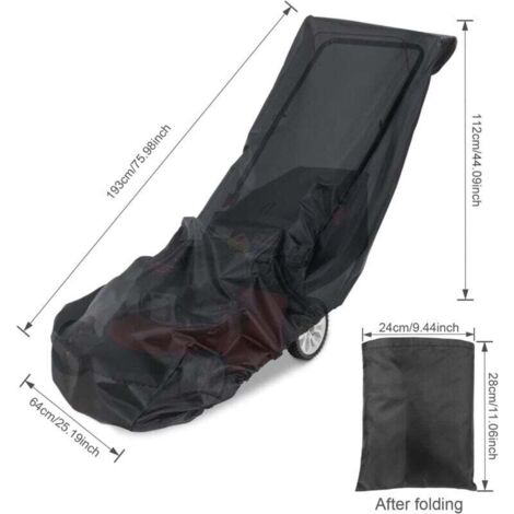 Housse De Protection Tondeuse à Gazon Oxford 210D Imperméable – 193 X 112 X 64 Cm Avec Cordon Serrage Et Sac Rangement
