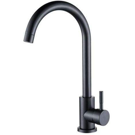 YMYNY Robinet mitigeur de salle de bain, robinet de salle de bain, robinet de lavabo, mitigeur monocommande de lavabo, robinet de lavabo de salle de bain noir (1/4)