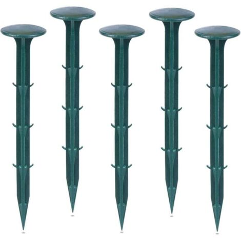 YMYNY Garden fixing stakes made of plastic, for the garden to secure weed control materials, UV protection (100 pieces, green) (1/4)