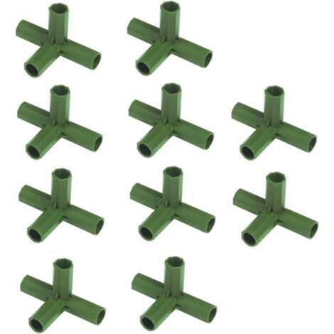 YMYNY Greenhouse Frame Connector, Greenhouse Frame Furniture Connector, 10 Garden Frame Connecting Accessories, 16mm Stable Bracket for Greenhouse Frame (4 Way Right Angle) (1/4)