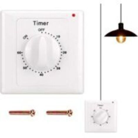 YMYNY Interrupteur de compte à rebours : minuterie 60 minutes interrupteur d'éclairage avec minuterie, protégé contre l'eau, Creuser des trous pour l'installation pour salle de bain, ventilateur, lumi (1/4)