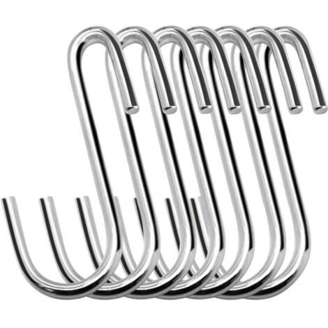 Lot de 20 crochets robustes en S de 6 cm pour cuisine, salle de bain, chambre et bureau (petits, argentés) (1/4)