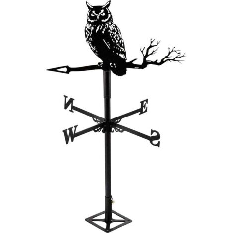 Girouette décorative hibou Ulisem – Acier inoxydable – Noir (1/4)