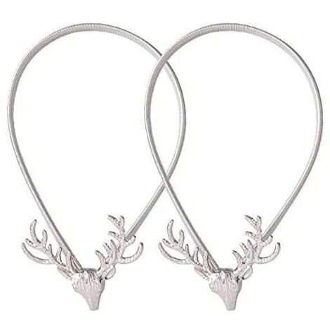 1 Paire Embrasses Rideaux Métal Blanche - Crochets à Visser Forme U Pour Voilages Et Rideaux