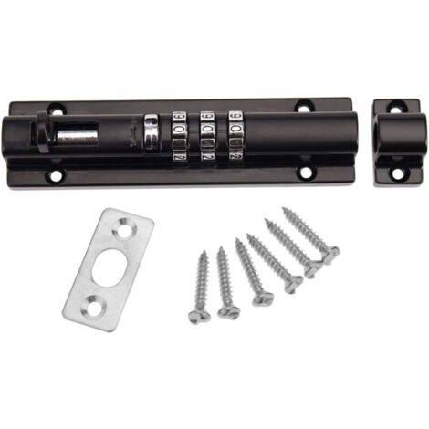 Serrure de porte mécanique à code Ulisem, serrure à combinaison sans clé, vis de montage pour armoire, jardin, garage, noir (1/4)