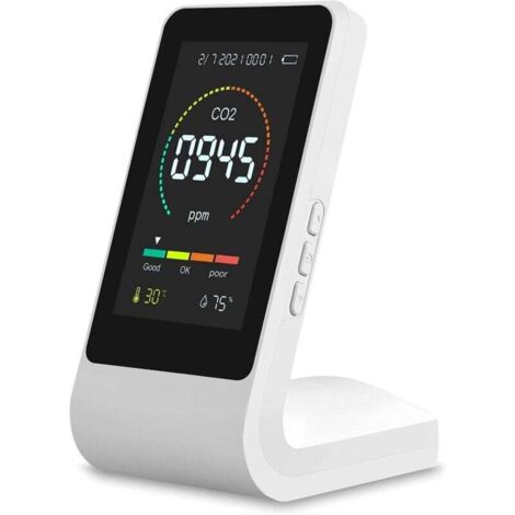 Détecteur de dioxyde de carbone Ulisem, moniteur de qualité de l'air, moniteur de CO2 domestique avec capteur de température et d'humidité