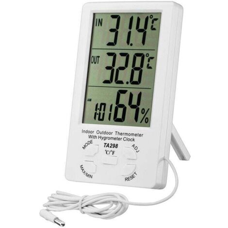 Thermomètre hygromètre numérique Ulisem, thermomètre numérique LCD avec sonde, hygromètre intérieur et extérieur, moniteur de température et d'humidité, capteur testeur pour réfrigérateur, bureau, aqu
