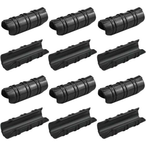 Ulisem Lot de 12 clips de serre de jardin 25 mm Résistants aux hautes températures Fixations durables et faciles à utiliser pour la fixation de bannières de serres, tuyaux et films de jardin Noir (1/4)