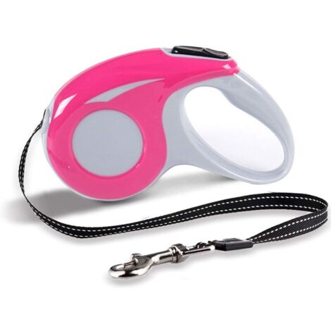 Laisse rétractable Ulisem pour chien, extensible de 5 m, flexible, adaptée aux chiens et chats de petite et moyenne taille, charge maximale 15 kg (rouge) (1/4)