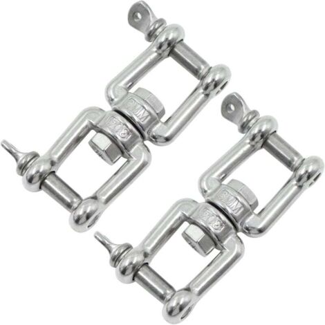Anneau de suspension pivotant Ulisem - Mâchoires en acier inoxydable 304, entièrement pivotantes pour chaise suspendue, balançoire, sac de frappe, yoga, meubles suspendus et plus encore - Lot de 2 (1/4)