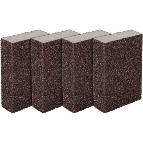 Ulisem Set de 4 éponges/blocs de ponçage pour surfaces humides et sèches, ponçage grossier (grain 80 à 100). (1/4)