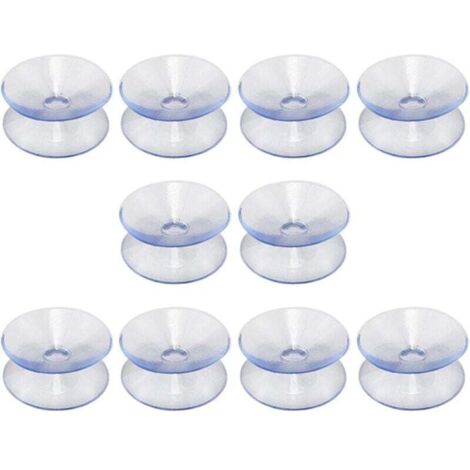 Ventouses double face Ulisem compatibles avec les surfaces en verre, 10 ventouses sans crochet, ventouses multifonctions pour miroirs, verre antidérapant double face (30 mm) (1/4)