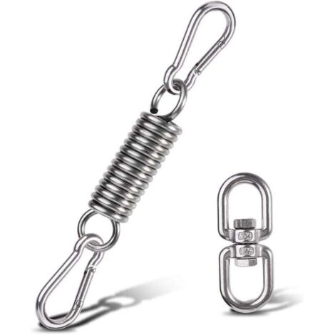 Kit de suspension pour hamac Ulisem, ressort pour chaise hamac avec mousquetons et anneau pivotant, accessoires pour chaise hamac, pour chaises de porche, balançoires suspendues, crochets de suspensio