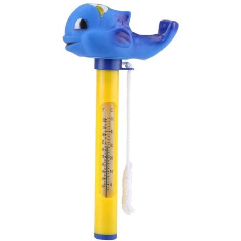 Thermomètre flottant Ulisem pour piscine, joli thermomètre en forme d'animal avec corde pour piscines intérieures et extérieures (baleine) (1/4)