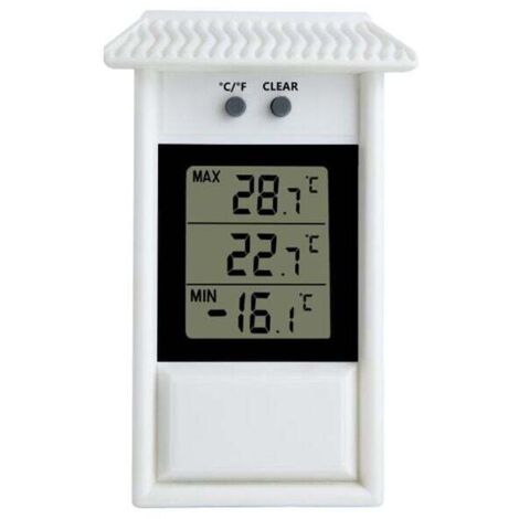 Thermomètre de jardin Ulisem, thermomètre intérieur et extérieur, thermomètre de réfrigérateur, thermomètre de serre numérique, thermomètre numérique avec min-max (1/4)