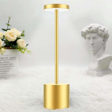 Lampe de table rechargeable sans fil Ulisem, lampe de bureau LED 5000 mAh, design en métal avec chargement USB, 3 modes de couleur pour chevet, terrasse, restaurant, extérieur (1/4)