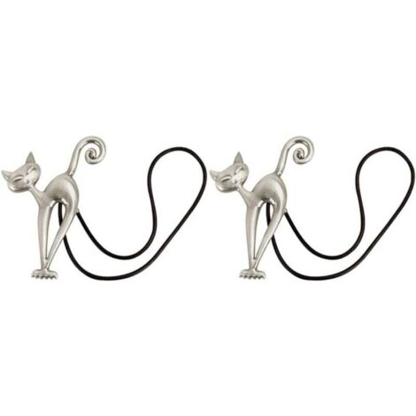 Embrasses de rideaux magnétiques Ulisem2, lot de 2, avec boucle à motif chat mignon, accessoires pour la maison, le salon, la chambre et le bureau. (1/4)