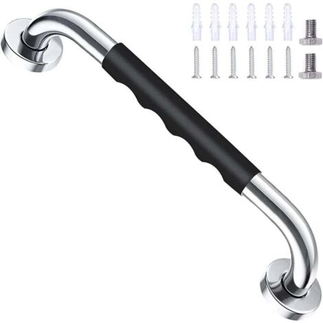 Barre d'appui murale en acier inoxydable pour baignoire et toilettes, noire, 40 cm, pour enfants et personnes âgées (1/4)