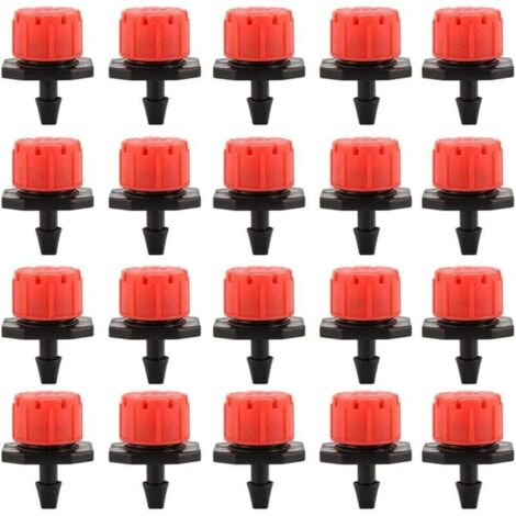 Ulisem Lot de 100 goutteurs d'irrigation goutte à goutte, buses d'arrosage de jardin, arrosage automatique réglable à 360° pour plantes, serres, pelouses, bricolage (1/4)
