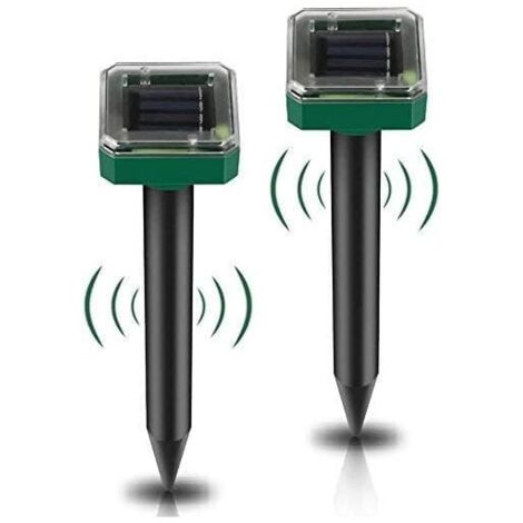 Répulsif ultrasonique intelligent contre les taupes Ulisem, lot de 2, répulsif solaire pour souris d'extérieur, répulsif solaire contre les taupes, campagnols, gaufres, serpents et autres rongeurs (1/4)
