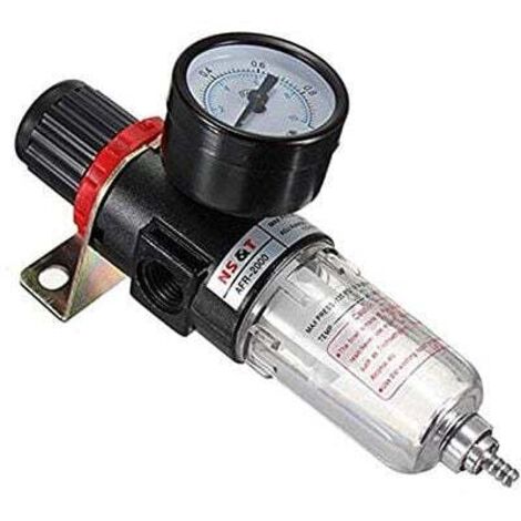 Régulateur de pression d'air Ulisem 1/4 pouce, filtre pour compresseur d'air, séparateur d'humidité, filtre à humidité, air propre et sec, protection des outils et équipements pneumatiques (1/4)