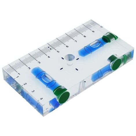Niveau à bulle multifonction transparent en T avec aimant Ulisem, 95 x 51 x 13 mm (bleu) (1/4)