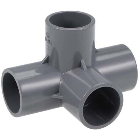 UlisemLot de 2 ferrures d'angle 4 voies en PVC de qualité pour meubles, 25 mm, gris (1/3)
