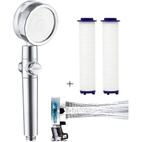 Pommeau de douche à haute pression Pommeau de douche à filtre pour eau dure Pommeau de douche à faible pression d'eau Turbo Spa Pommeau de douche avec réglage de la pression de l'eau (1/5)