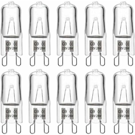 YMYNY Ampoule Halogene G9 28W 230V, 370LM 2700K Blanc Chaud Dimmable, G9 Ampoules Capsule, pour Lustres, Lampes de Paysage, Appliques Murales, Éclairage d'armoire, Lot de 10 (1/4)