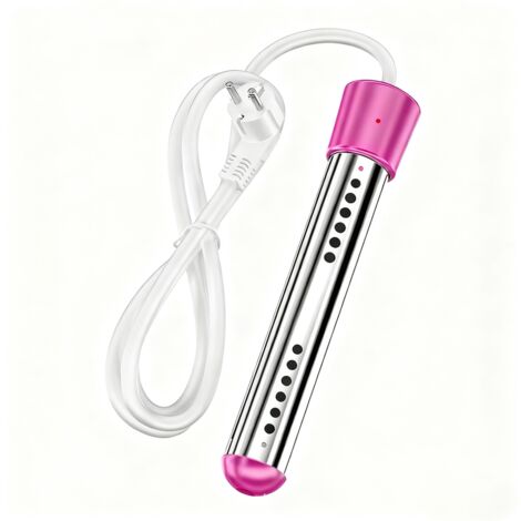 Chauffe-eau à immersion portable électrique submersible pour piscine/spa avec acier inoxydable 304 pour baignoire, seau, bassine (rose, 2000 W) YMYNY