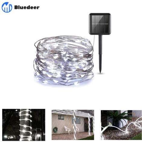 LED Guirlande Solaire Extérieure, 22M Guirlande Lumineuse Solaire IP65 Etanche Lampe Décorative Solaire pour Jardin d'été, Patio, Tente, Mariage Bluedeer