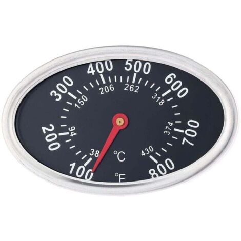 Remplacement du thermomètre de gril, indicateur de chaleur en acier inoxydable de jauge de barbecue de 3 pouces, température de barbecue ovale (1/4)