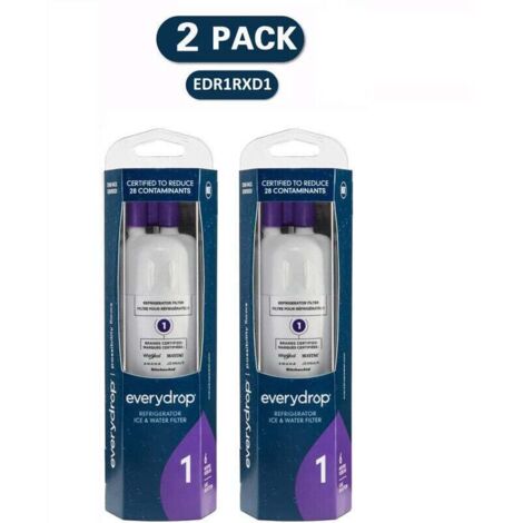 Lot de 2 filtres pour réfrigérateur à eau glacée , EDR1RXD1, violet (1/4)