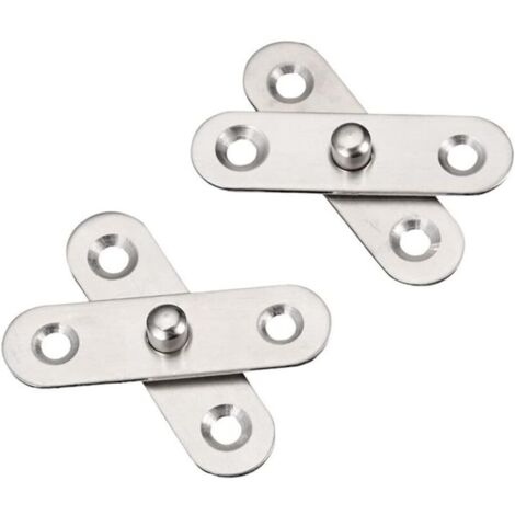 Lot de 8 charnières de porte pivotantes à 360° en acier inoxydable 56 mm x 16 mm (1/4)