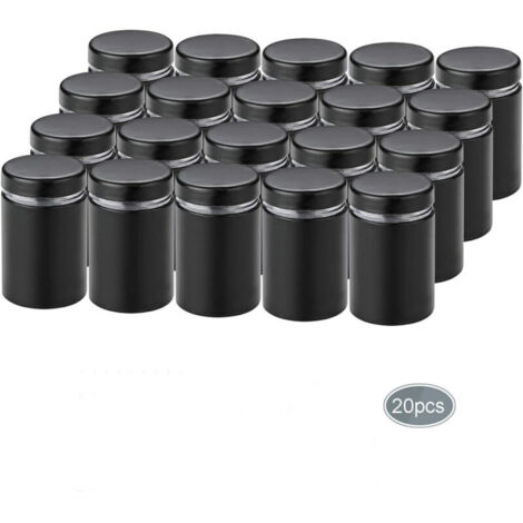 20 Pièces Entretoise de Verre,Acier Inoxydable Publicité Vis,Verre Signe Publicité Clous Vis Frameless Standoff Fixations Clamp (1/4)