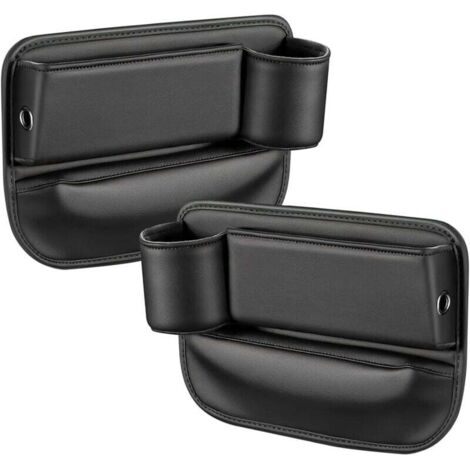 Organisateur écart de siège de Voiture, 2 Pcs Cuir PU Boîte de Rangement pour Siège, Boîte De Rangement D'espace De Siège D'auto, pour Mobiles Clés Cartes Lunettes Portefeuilles Tasse (1/4)