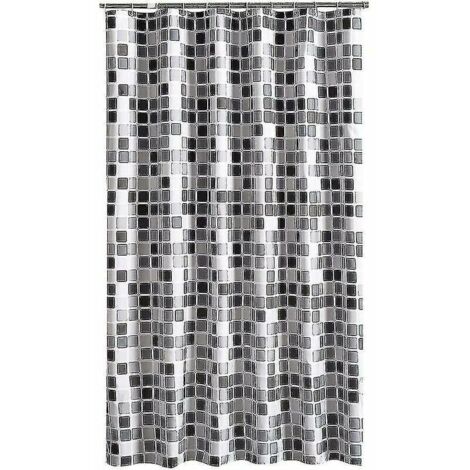 Rideau de douche 200 x 200 cm (l XH), anti-moisissure, antibactérien, hydrofuge, tissu polyester doux (1/3)