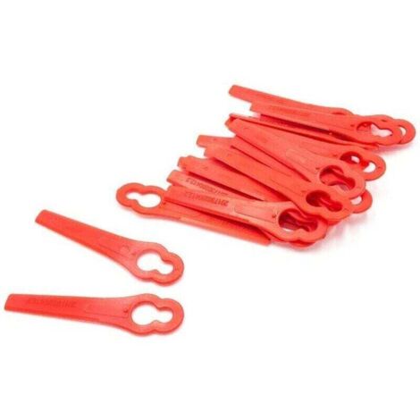 20x Lames compatible avec Einhell GC-BG-CT 18/1 Li, GC-CT 18/24 Li P taille gazon - Lames de rechange, rouge, plastique (1/4)