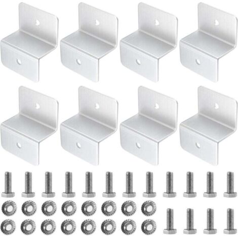 Solaire en Z, 8Pcs Panneaux Solaire Support en Aluminium Montage de Panneau Solaire Adopte un Design en Forme de Z avec Écrous et Boulons pour Toit de Camping Car, Bateau, Cabine (1/4)