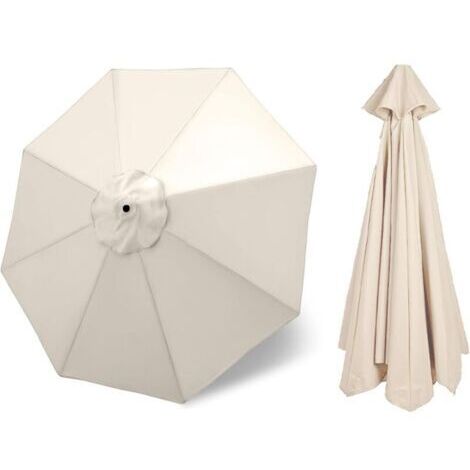 Toile de rechange ronde pour parasol de terrasse à 8 baleines, toile de rechange de haute qualité en polyester, housse de rechange pour parasol (couleur : beige, taille : 3 m (10 pi)) (1/4)